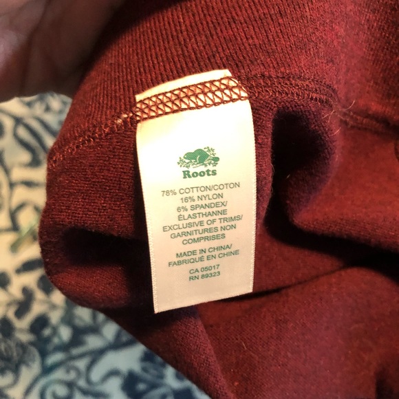 Roots Canada Burgundy Leggings Size Medium - Picture 3 of 5
